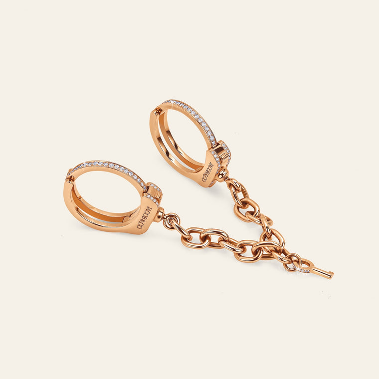 Love Lockdown Dual Ring Rose Gold Pave 5
