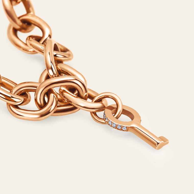 Love Lockdown Dual Ring Rose Gold Pave 8
