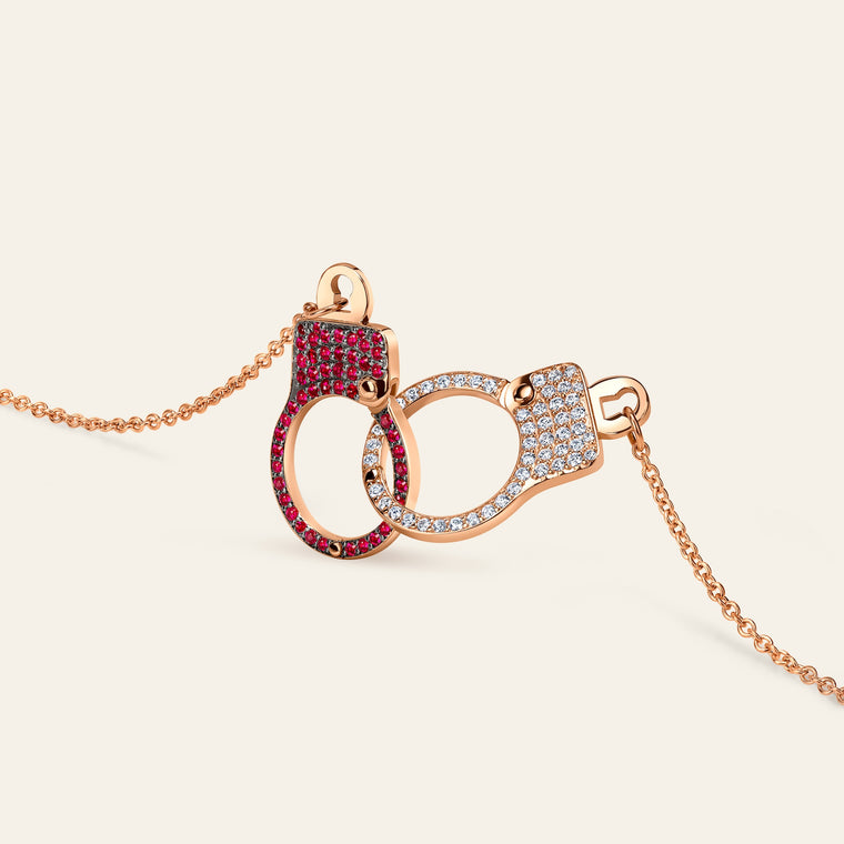 Love Lockdown Interlocking Ruby and Diamond Necklace 11