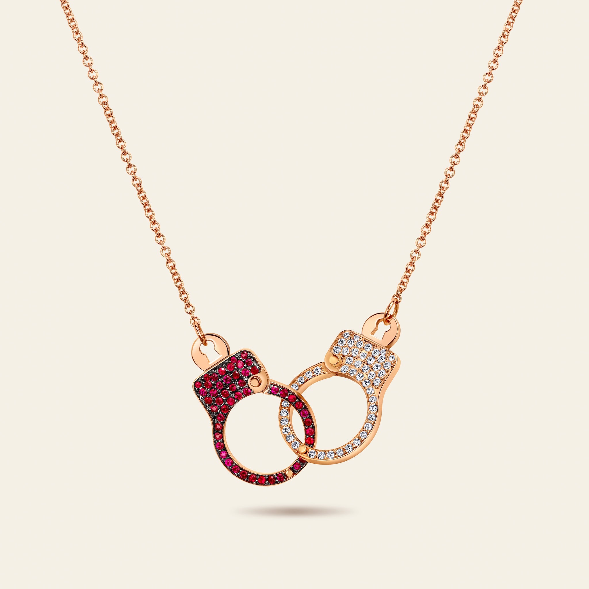 Love Lockdown Interlocking Ruby and Diamond Necklace 8