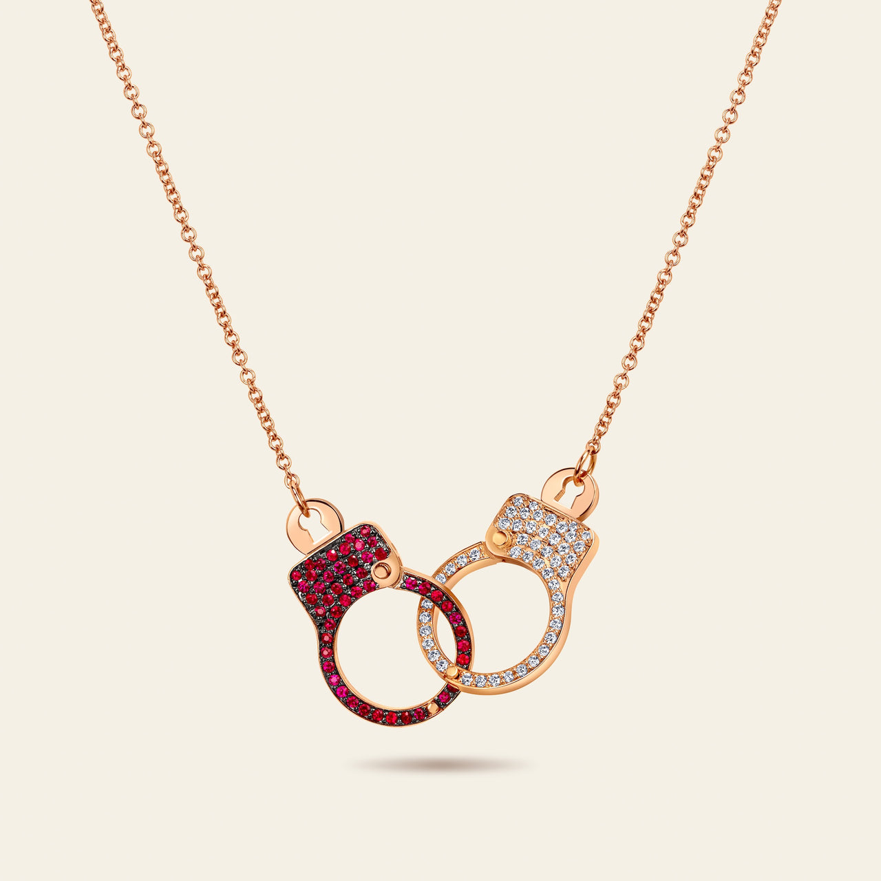 Love Lockdown Interlocking Ruby and Diamond Necklace 8