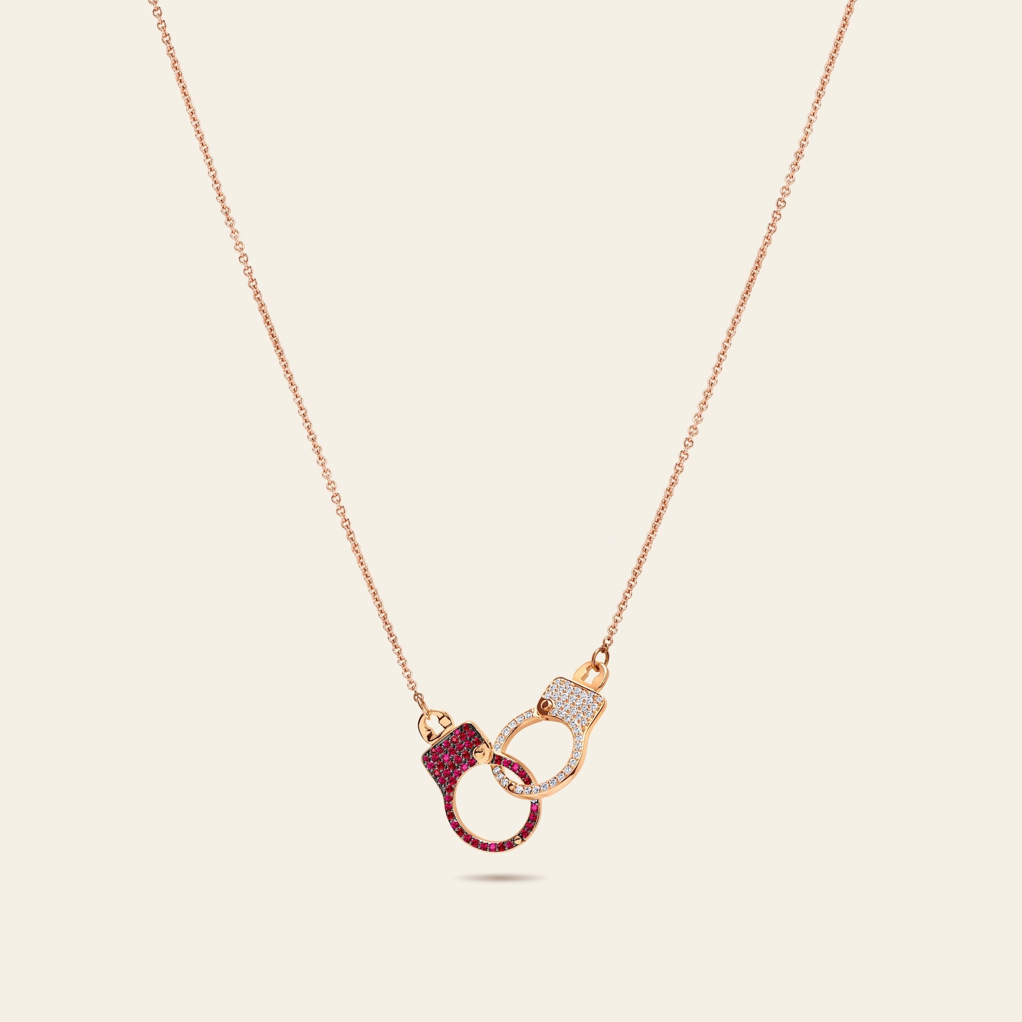 Love Lockdown Interlocking Ruby and Diamond Necklace 9