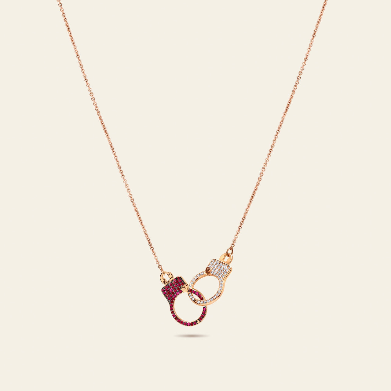 Love Lockdown Interlocking Ruby and Diamond Necklace 9