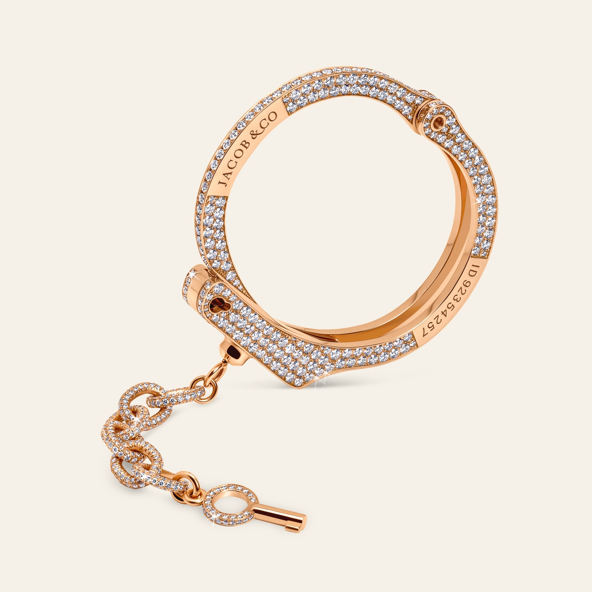 Love Lockdown Mens Bracelet Rose Gold Pave 3