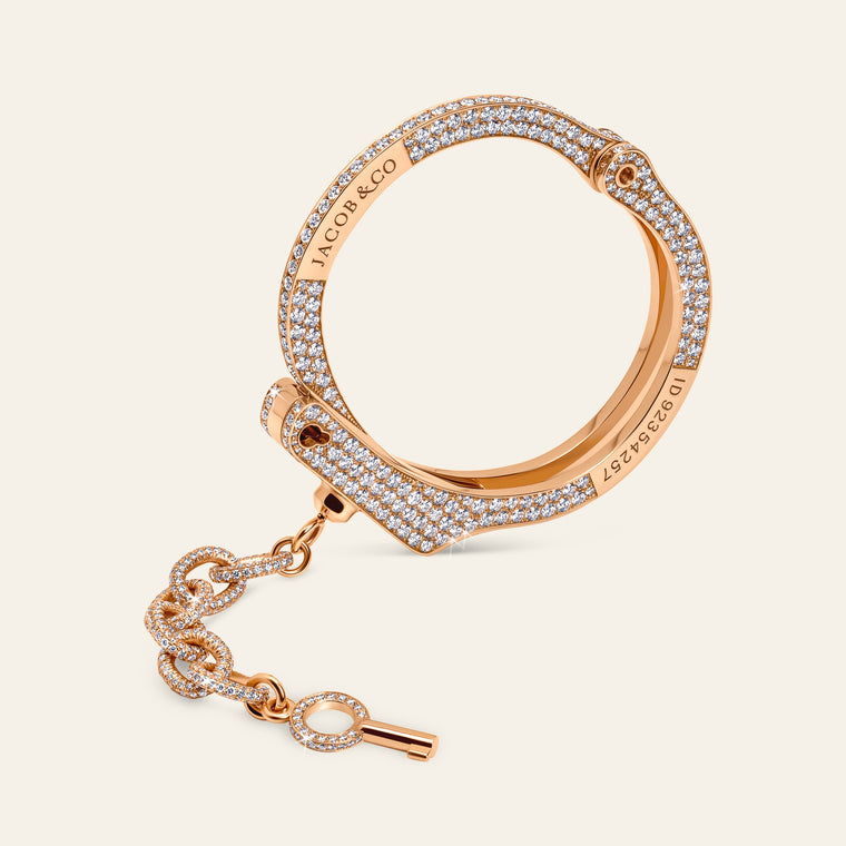 Love Lockdown Mens Bracelet Rose Gold Pave 3
