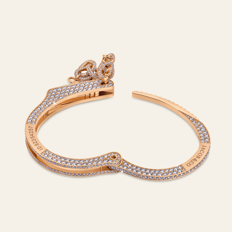 Love Lockdown Mens Bracelet Rose Gold Pave 4