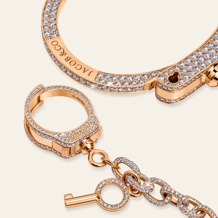 Love Lockdown Wristlet Rose Gold Full Pave 1