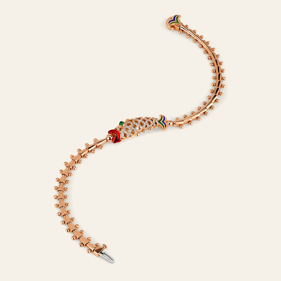 Lucky You Bracelet Rose Gold Diamond Thick Chain 6