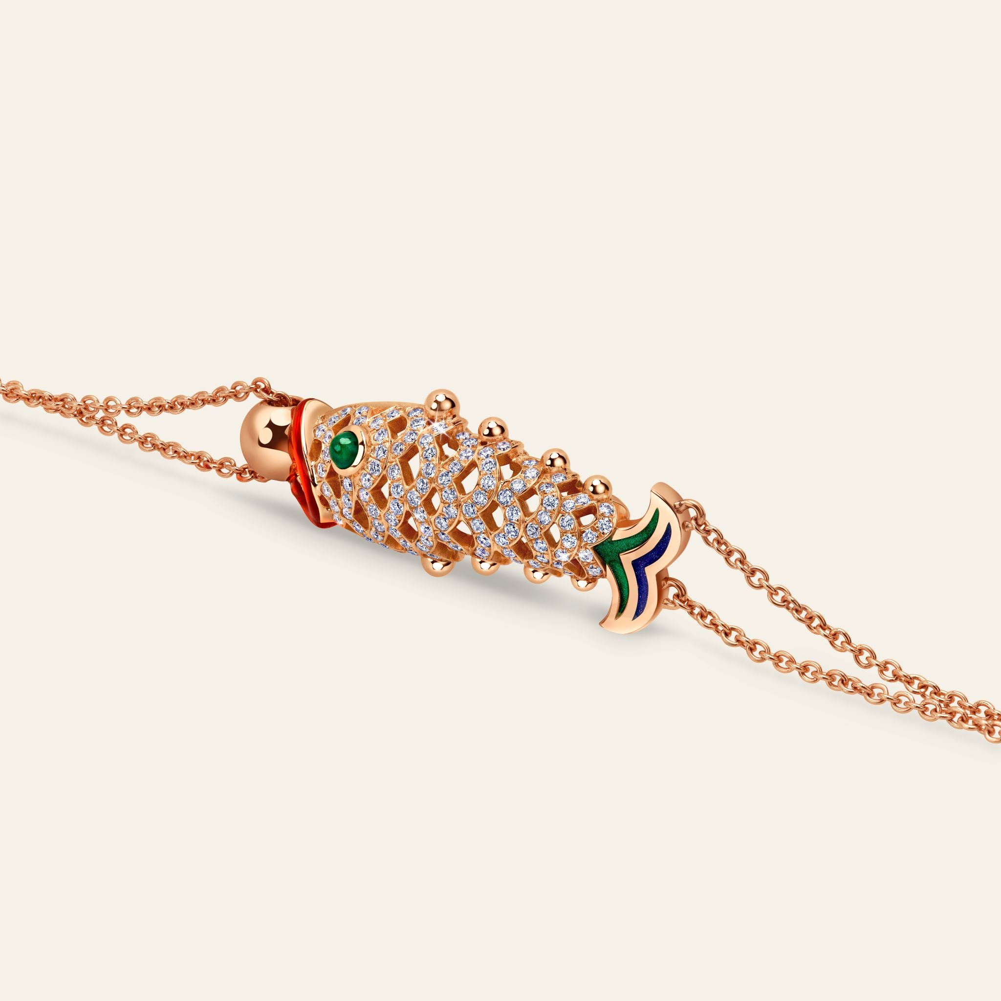 Lucky You Bracelet Rose Gold Diamond Thin Chain 7