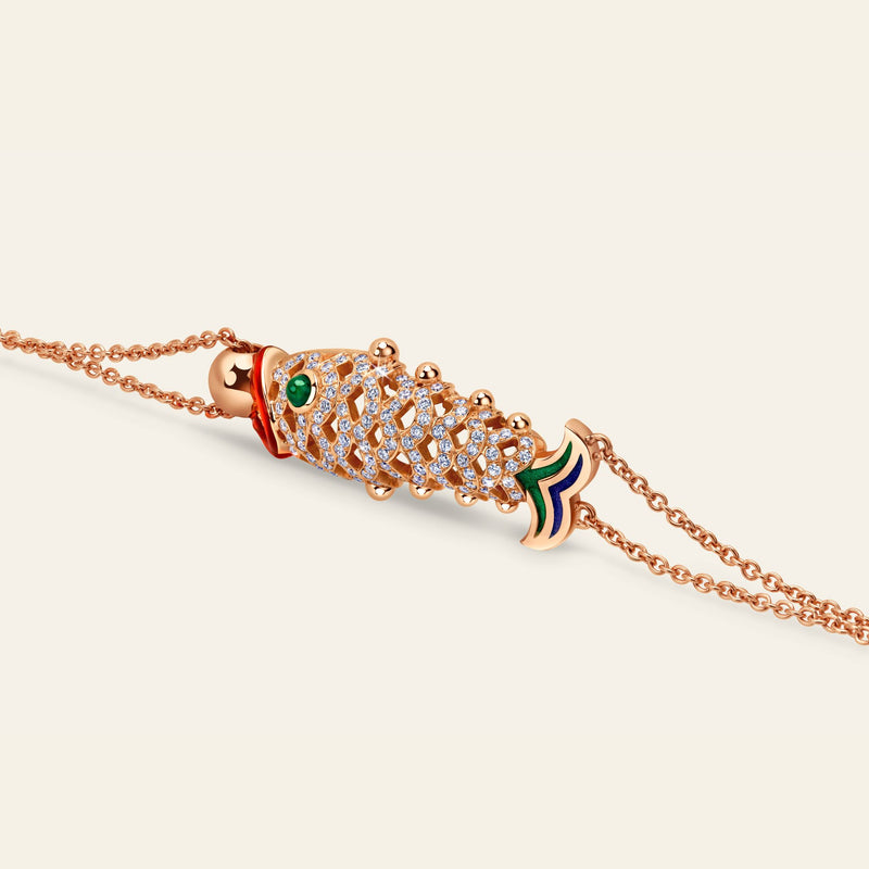 Lucky You Bracelet Rose Gold Diamond Thin Chain 7