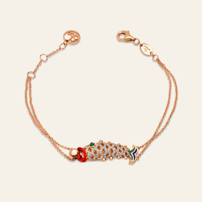 Lucky You Bracelet Rose Gold Diamond Thin Chain 8