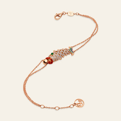 Lucky You Bracelet Rose Gold Diamond Thin Chain 9