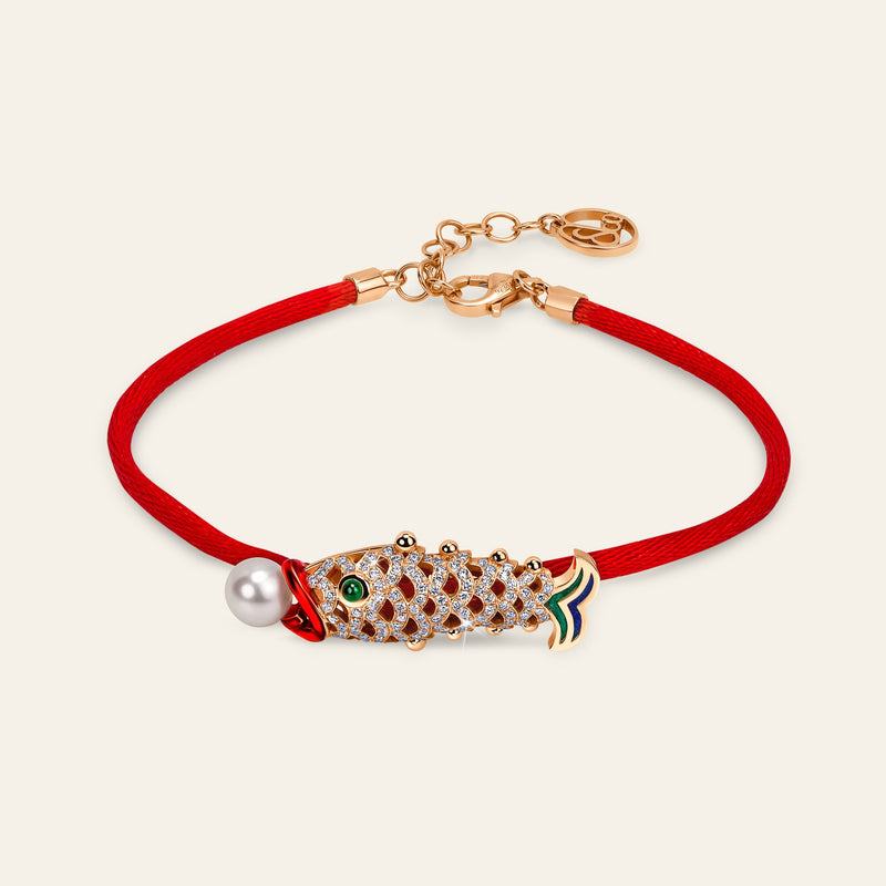 Lucky You Bracelet Rose Gold Red String 5
