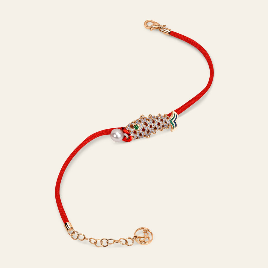 Lucky You Bracelet Rose Gold Red String 6