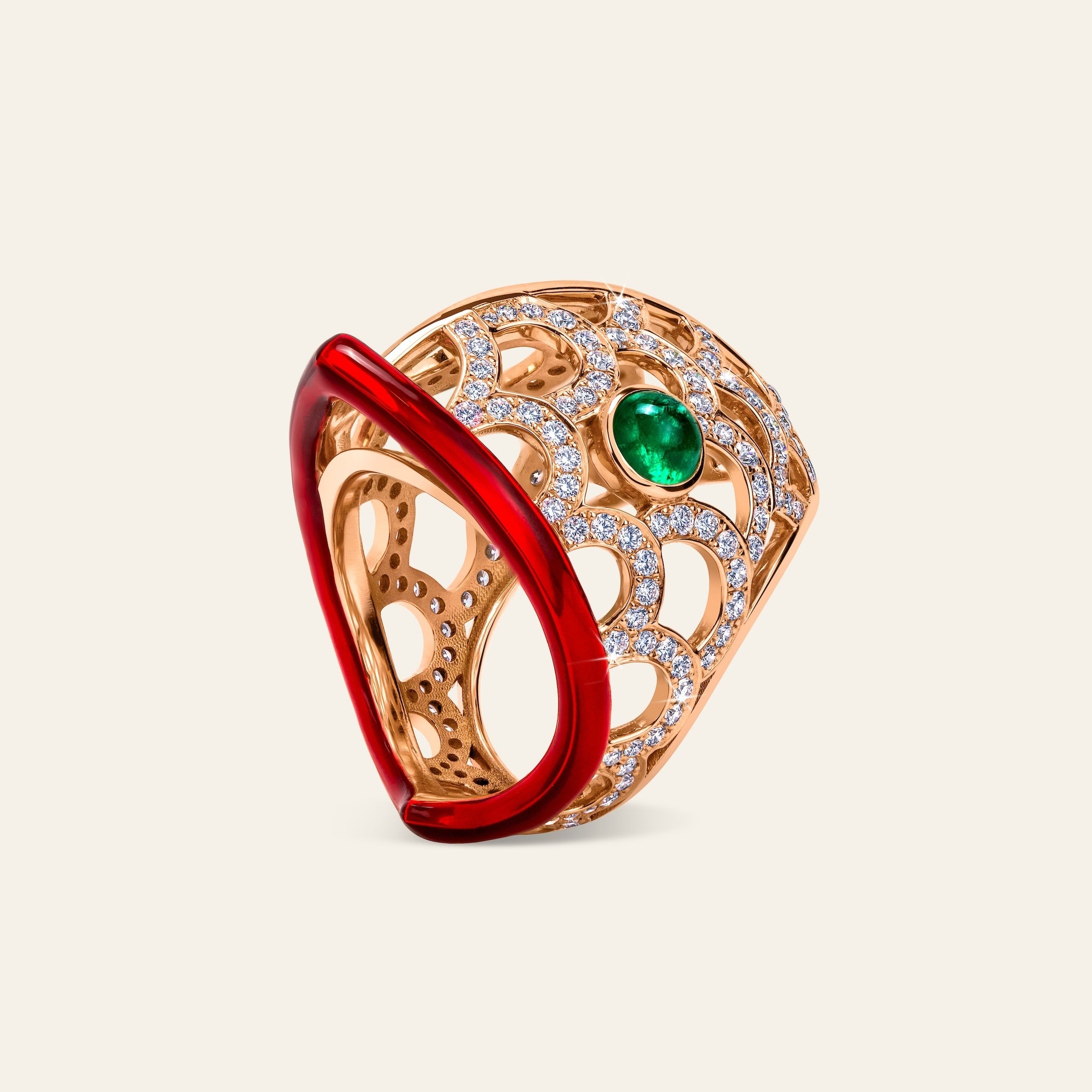 Lucky You Rose Gold Skeleton Diamond Ring 5