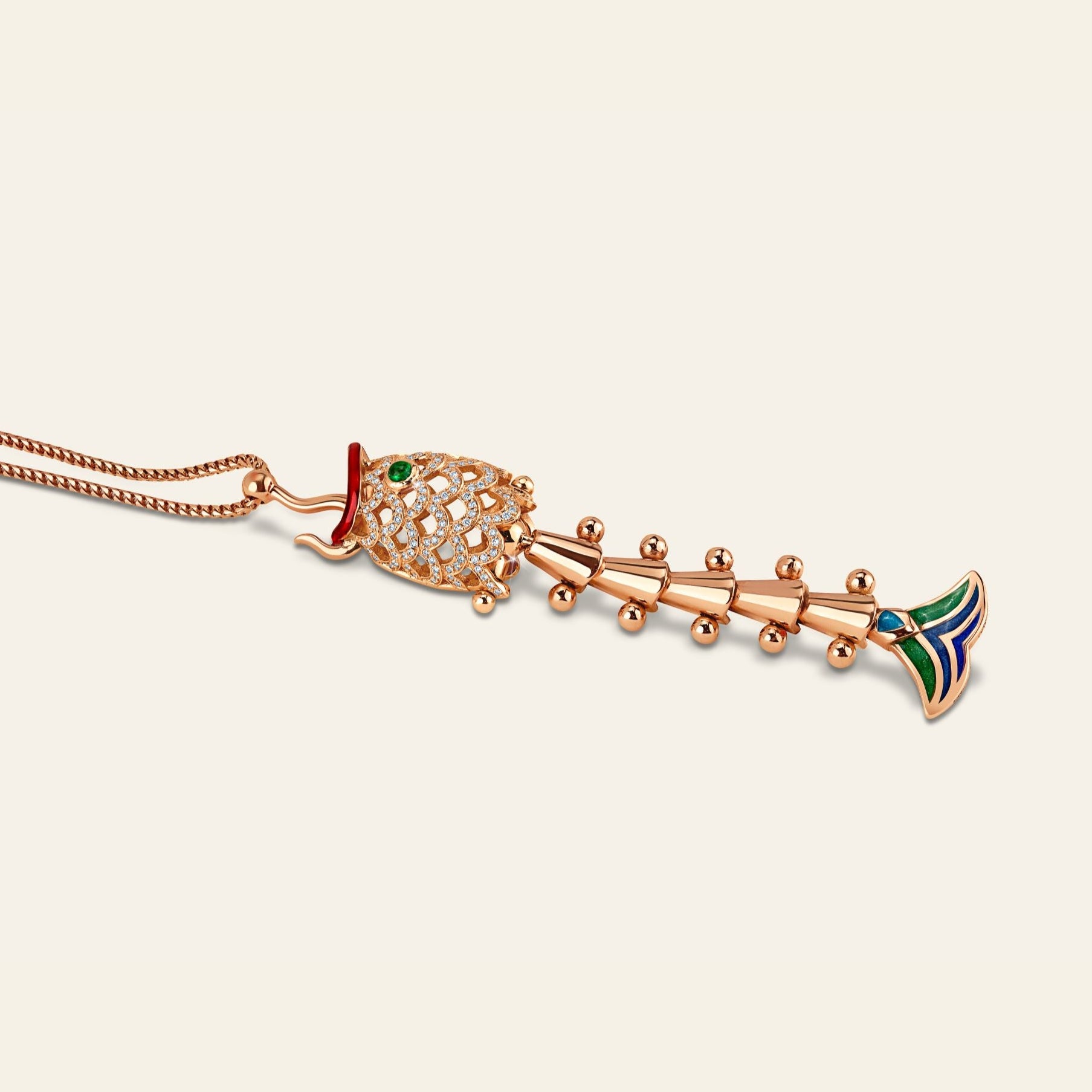 Lucky You Rose Gold Skeleton Pendant 10