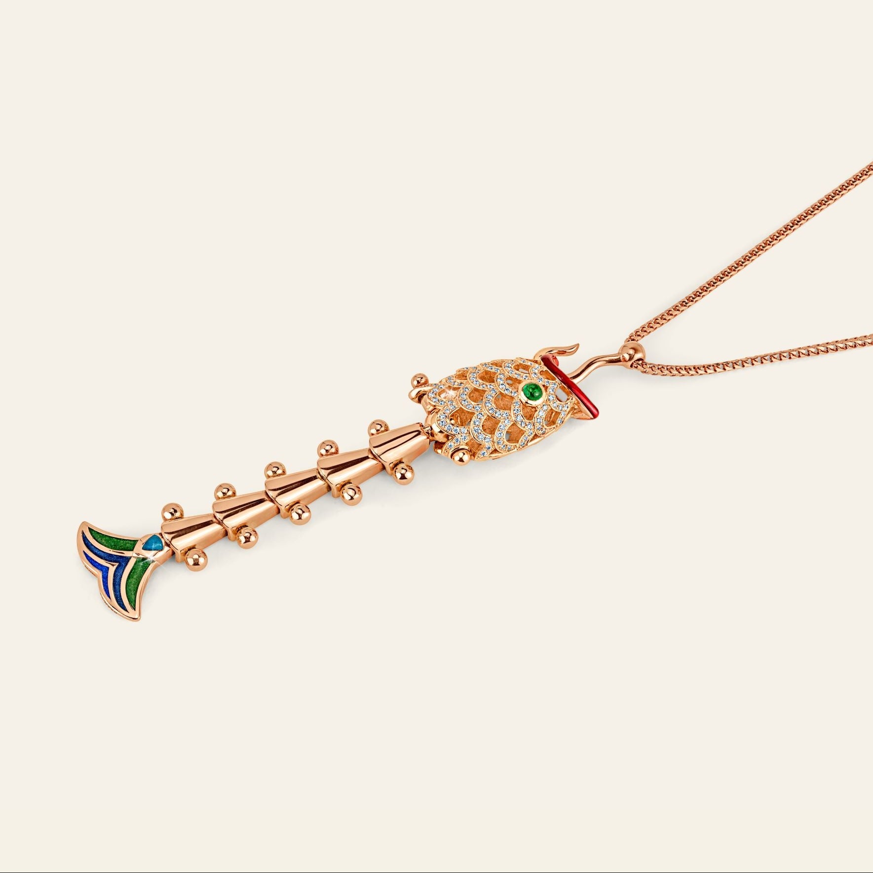 Lucky You Rose Gold Skeleton Pendant 9