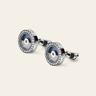 Rotor Diamond Cufflinks_Stainless Steel_White Diamonds_2