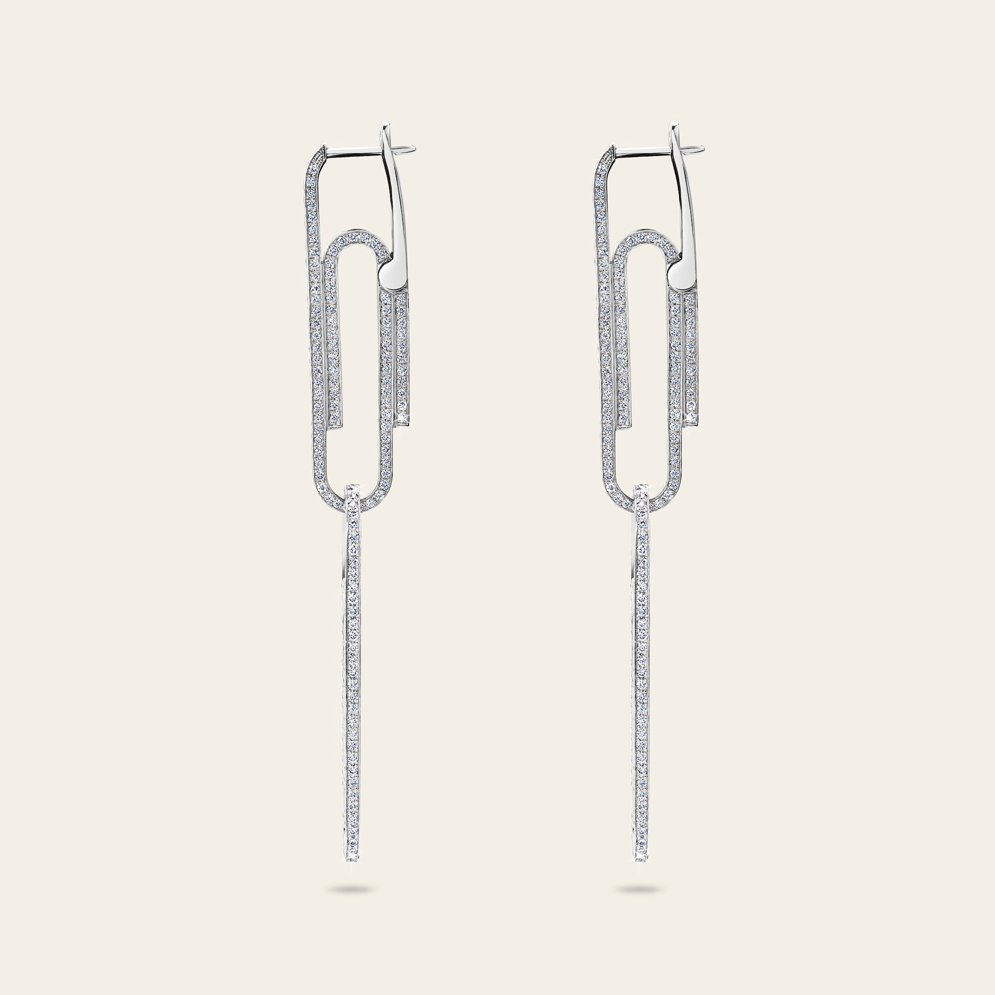 Office Supplies Diamond Earrings White Gold 8