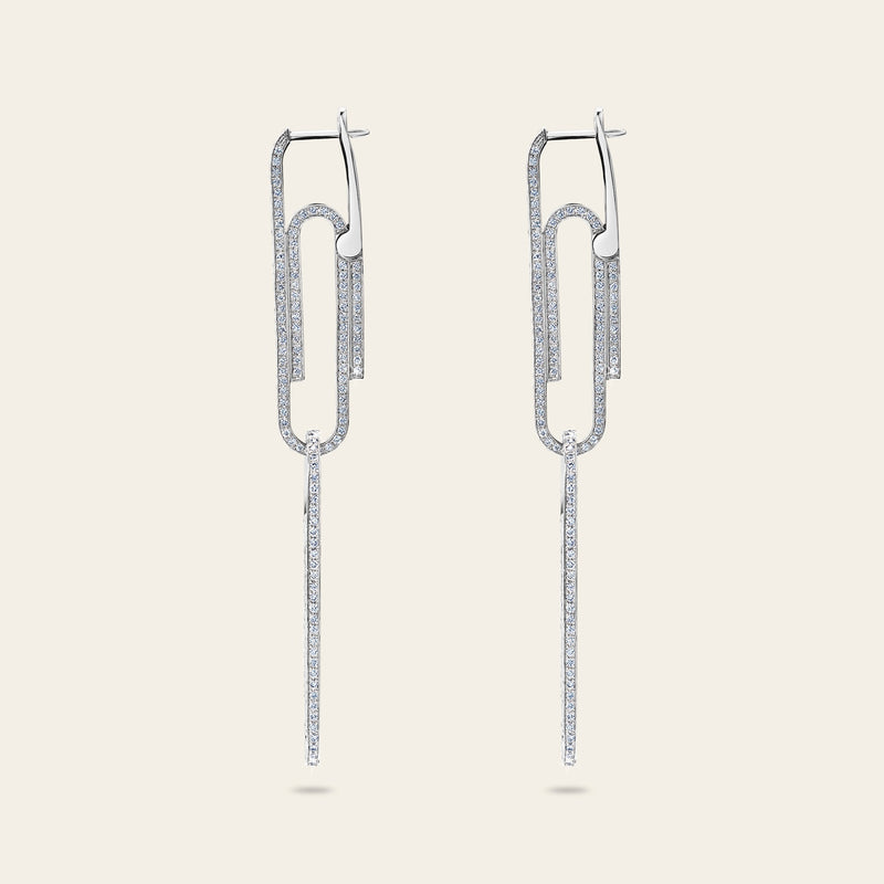 Office Supplies Diamond Earrings White Gold 8