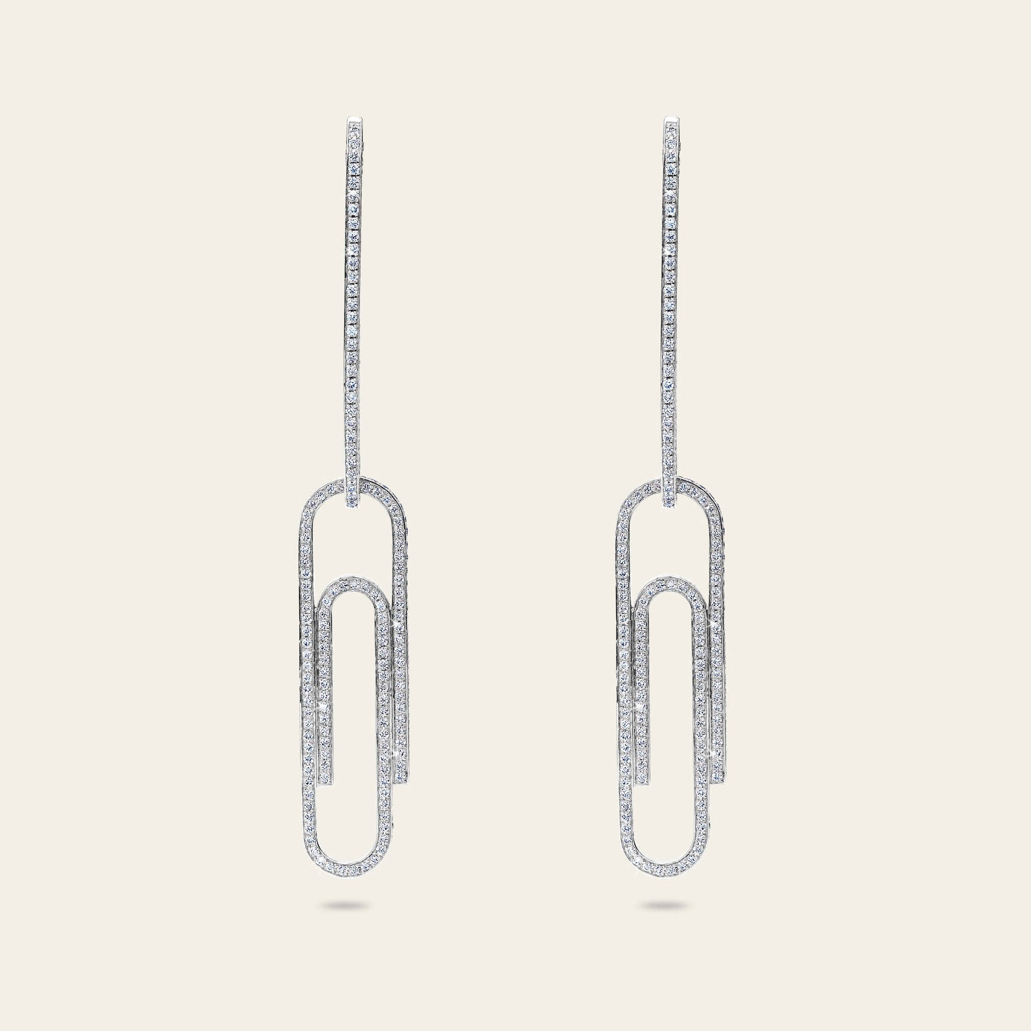 Office Supplies Diamond Earrings White Gold 9