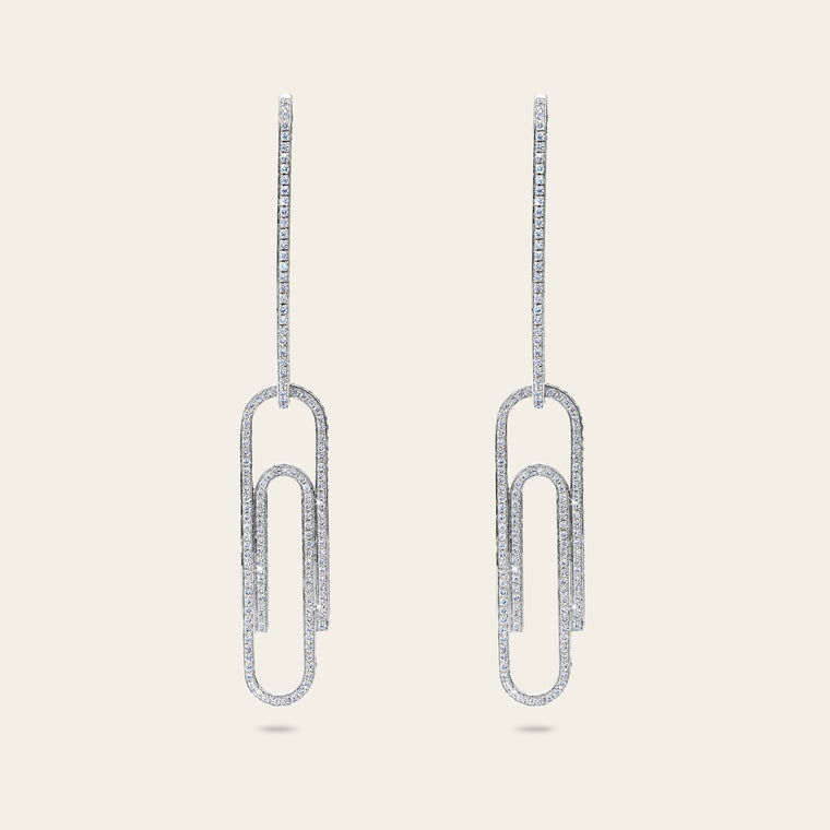 Office Supplies Diamond Earrings White Gold 9