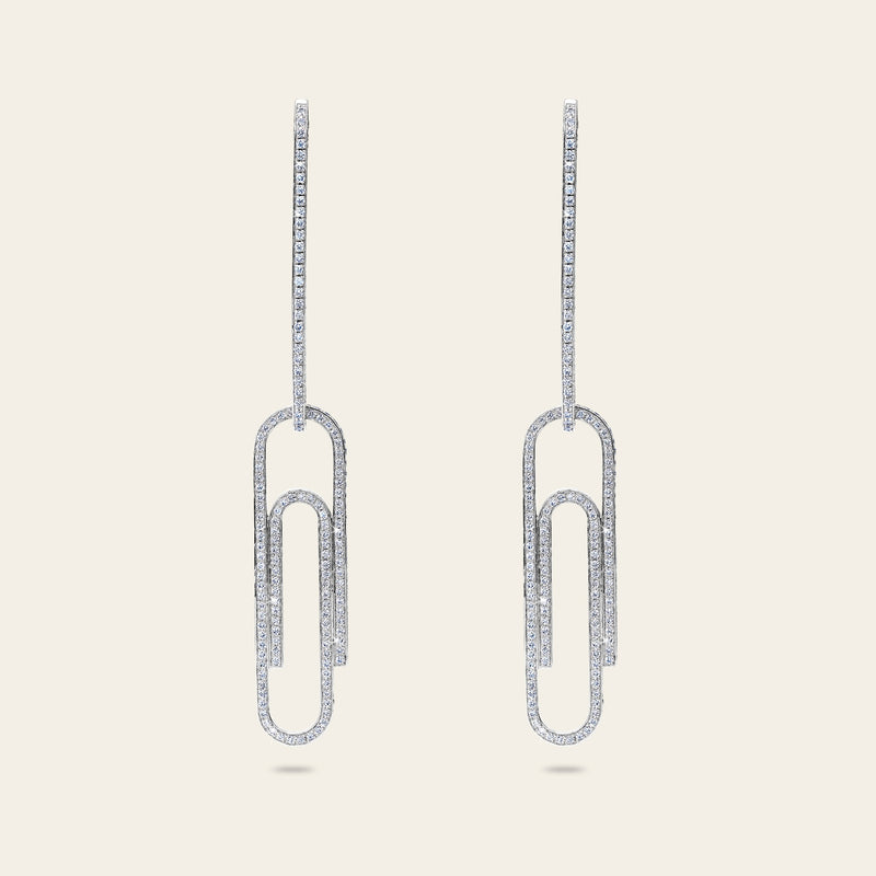 Office Supplies Diamond Earrings White Gold 9