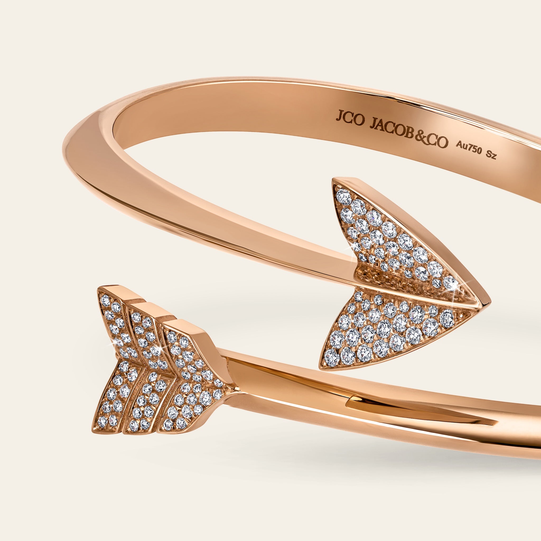 Super Arrow Pave Bracelet Rose Gold 4