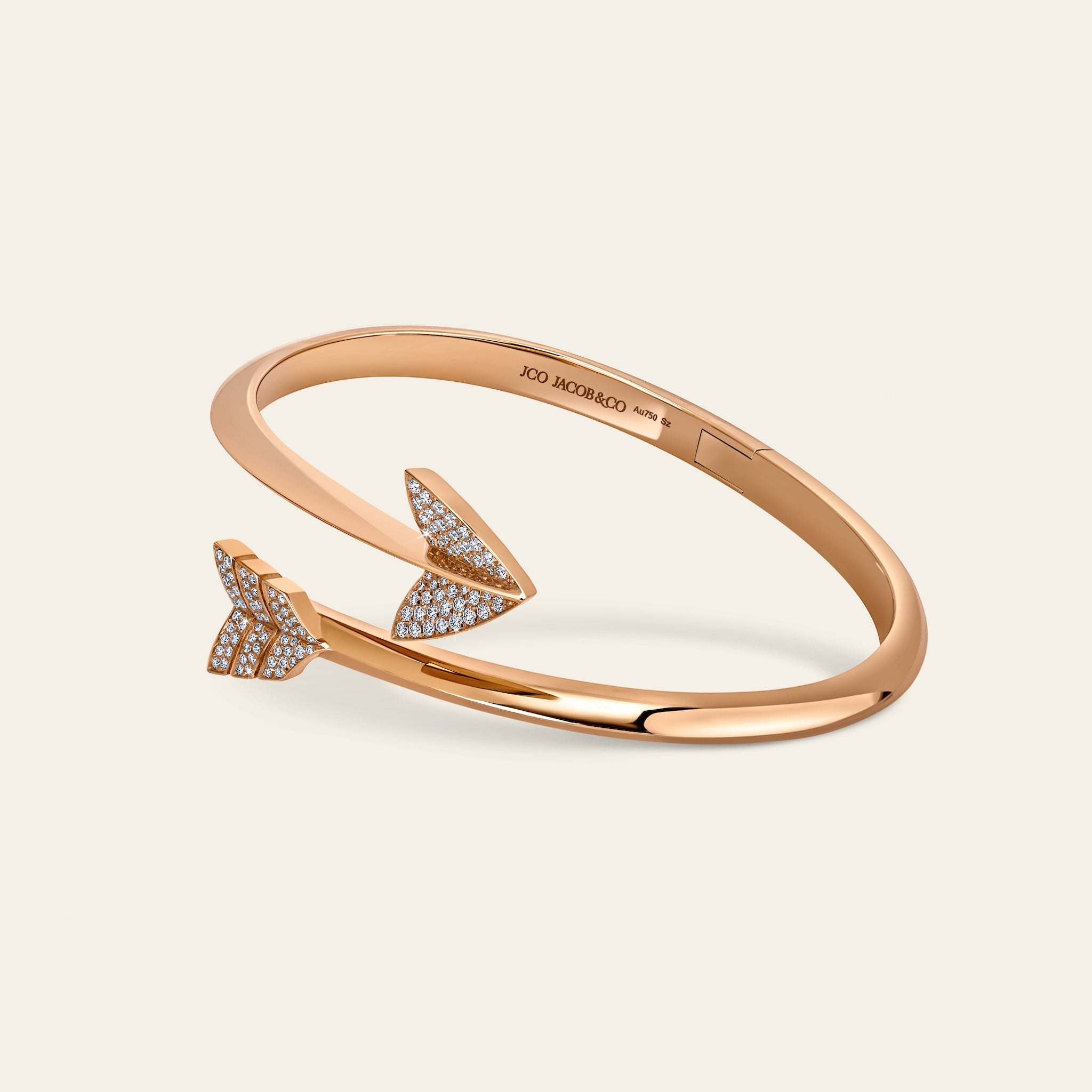 Super Arrow Pave Bracelet Rose Gold 6