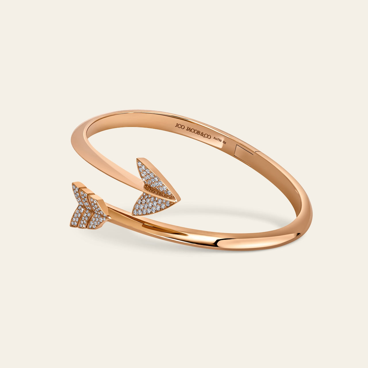 Super Arrow Pave Bracelet Rose Gold 6