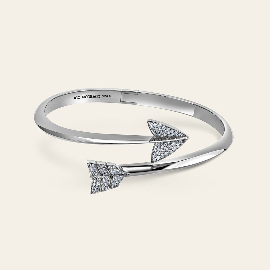 Super Arrow Pave Bracelet White Gold 4