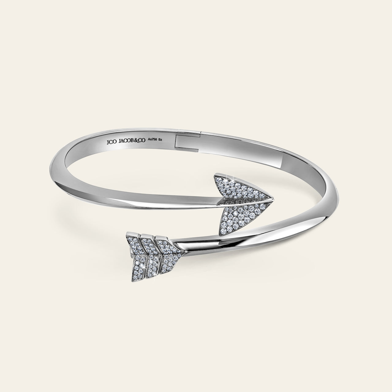Super Arrow Pave Bracelet White Gold 4