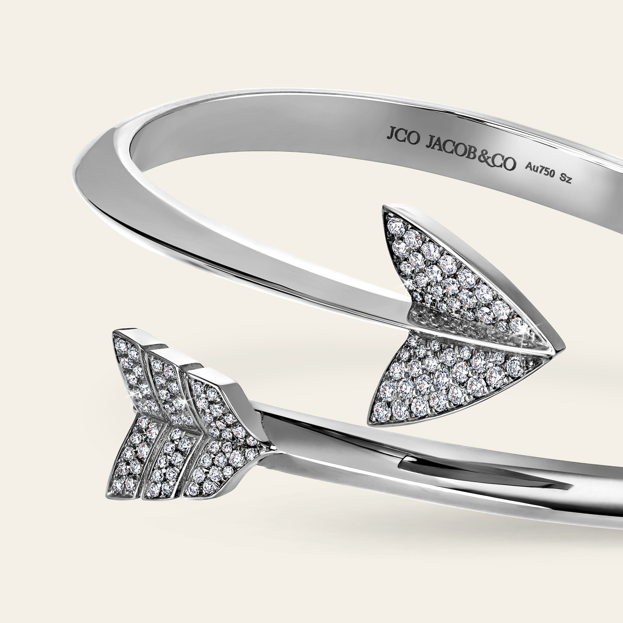 Super Arrow Pave Bracelet White Gold 5