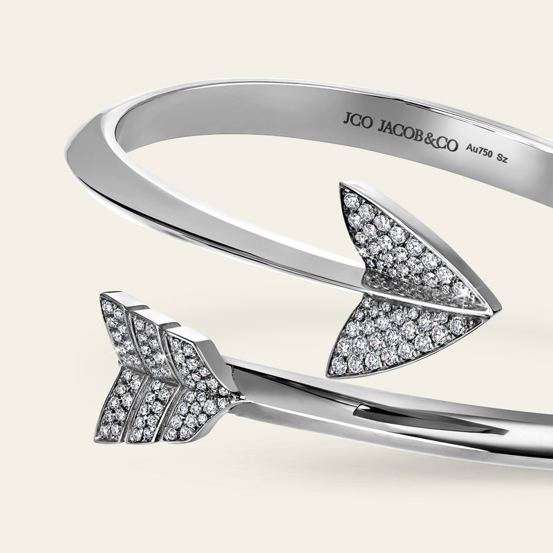 Super Arrow Pave Bracelet White Gold 5