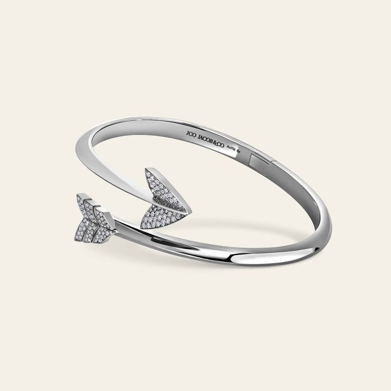 Super Arrow Pave Bracelet White Gold 6