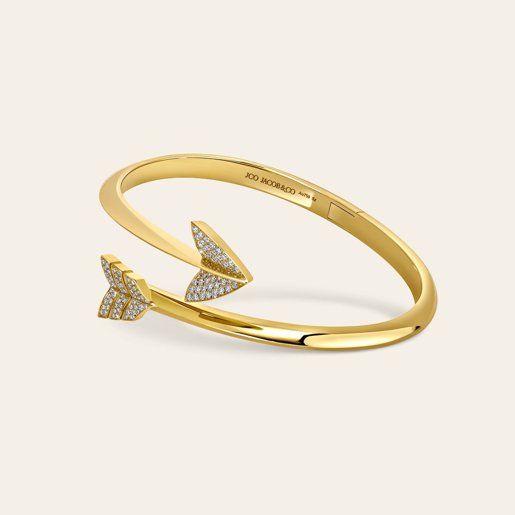 Super Arrow Pave Bracelet Yellow Gold 4