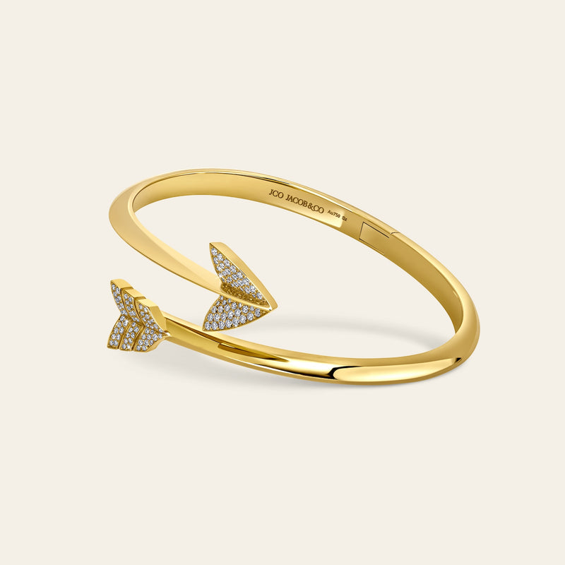 Super Arrow Pave Bracelet Yellow Gold 4
