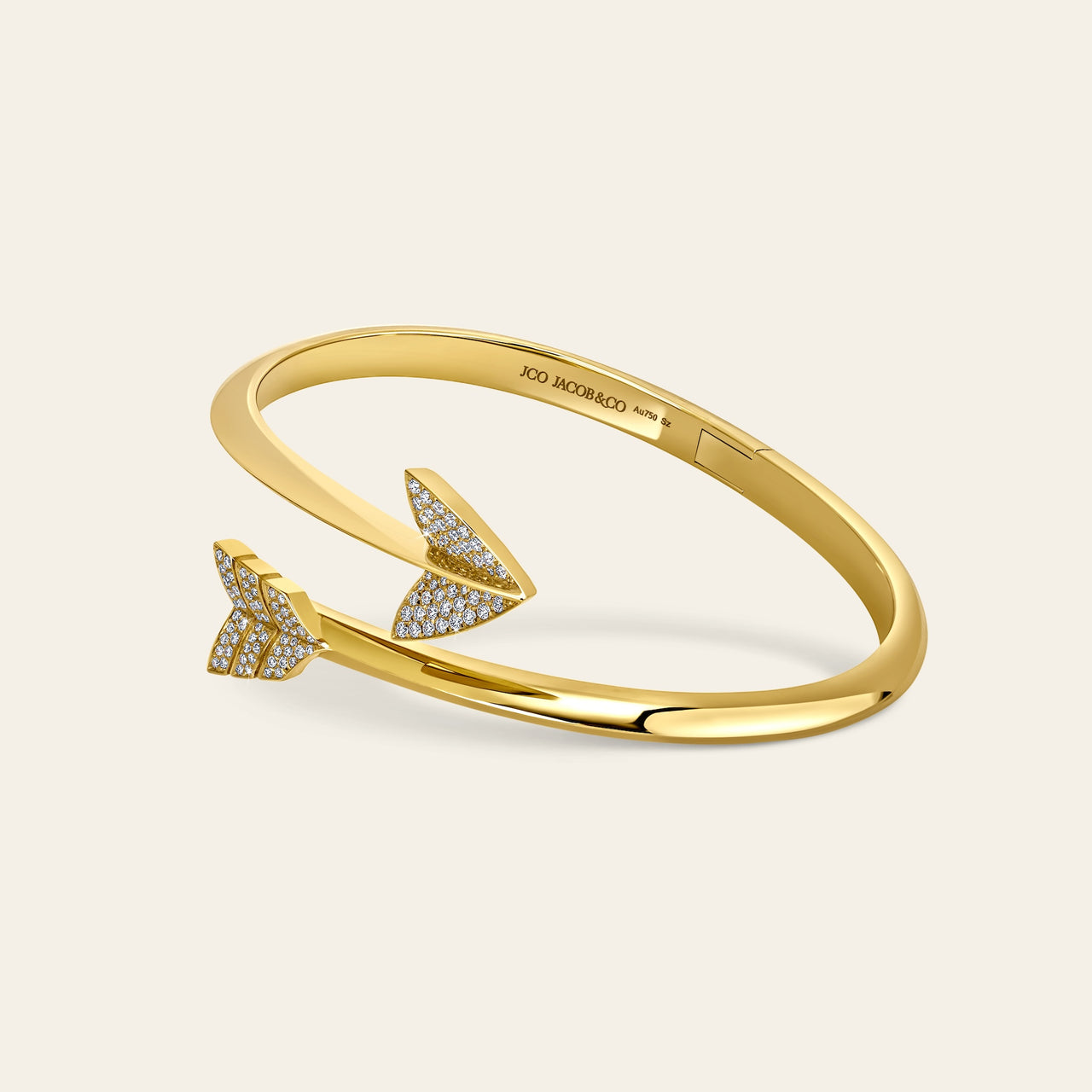 Super Arrow Pave Bracelet Yellow Gold 4