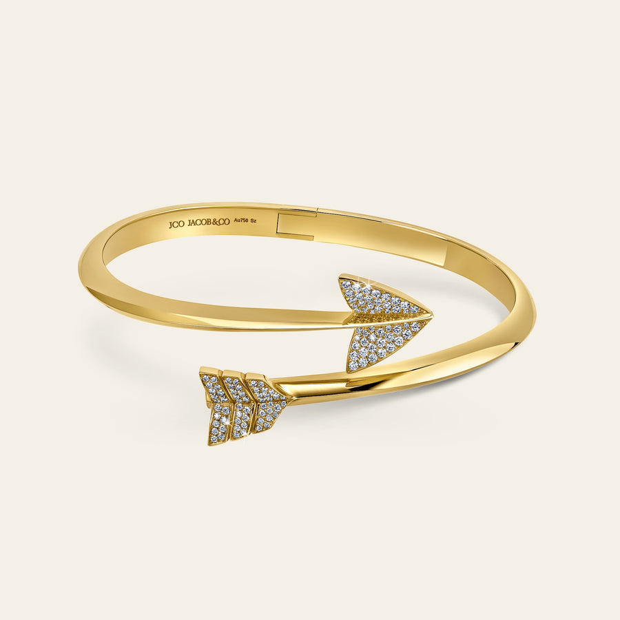 Super Arrow Pave Bracelet Yellow Gold 5