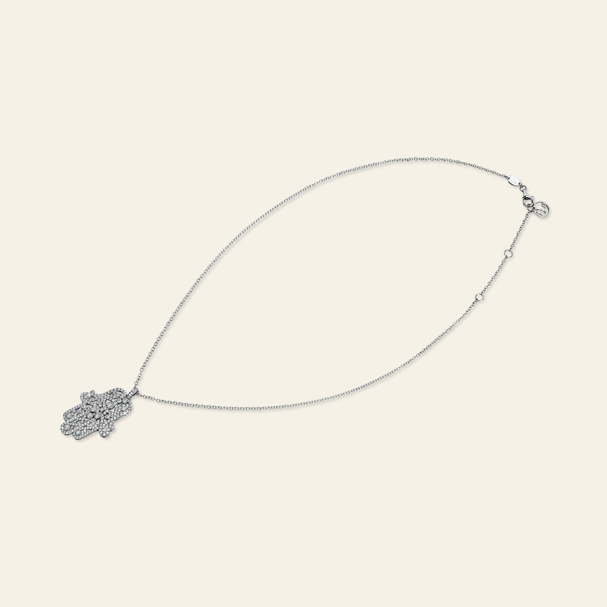 Hamsa Diamond Necklace_White Gold_White Diamonds_3