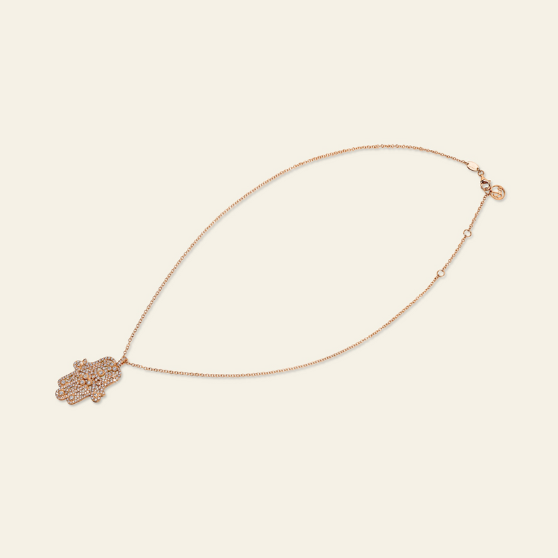 Hamsa Diamond Necklace_White Gold_White Diamonds_3