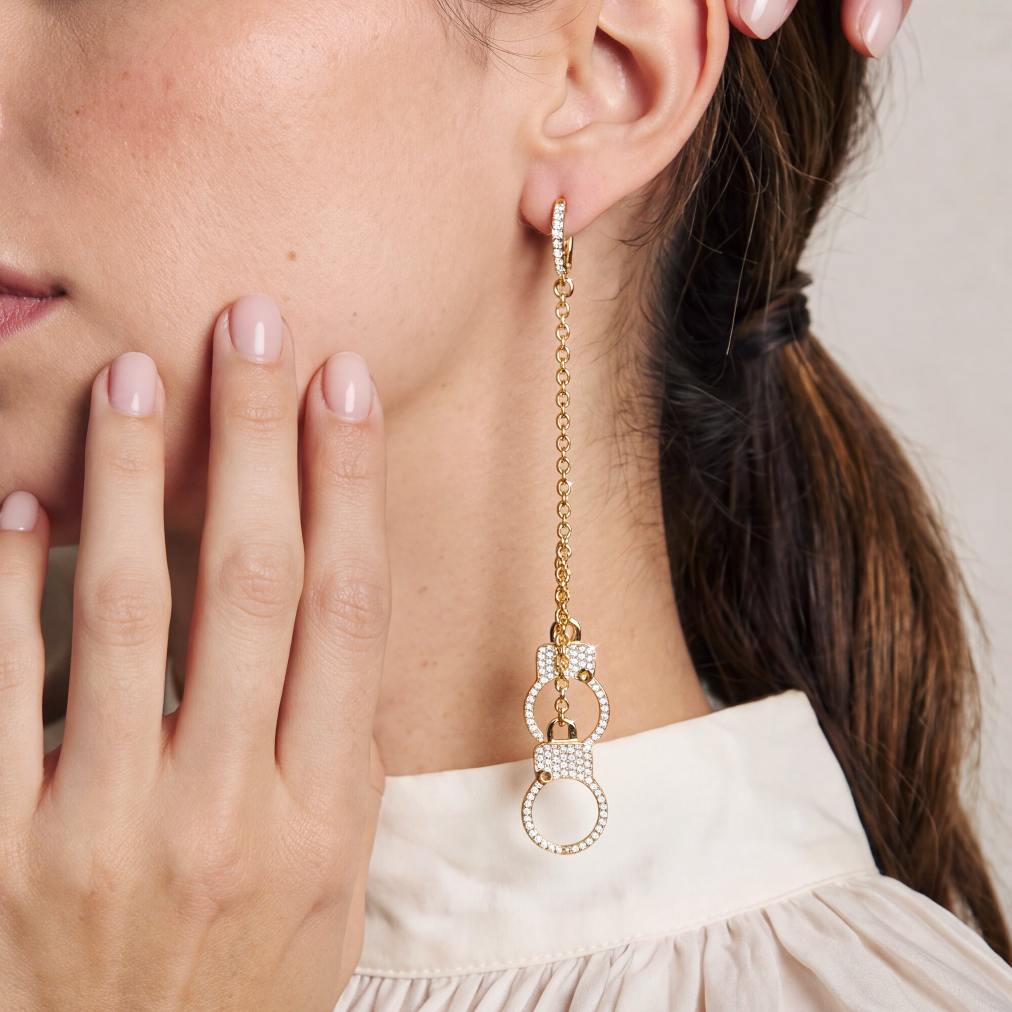 Love Lockdown Hanging Diamond Earrings