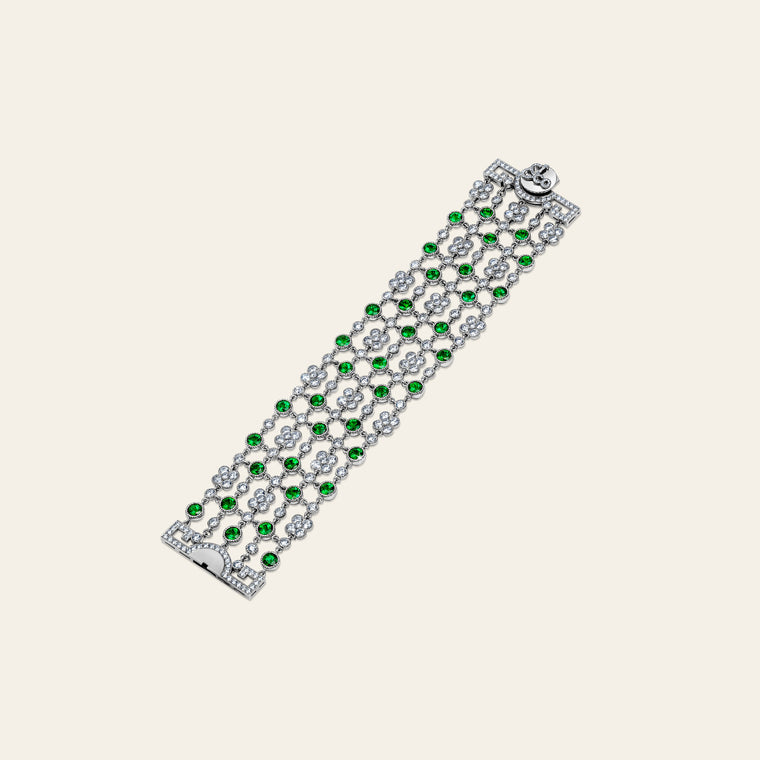 Jezebel Bracelet_White Gold_White Diamonds and Tsavorite_1