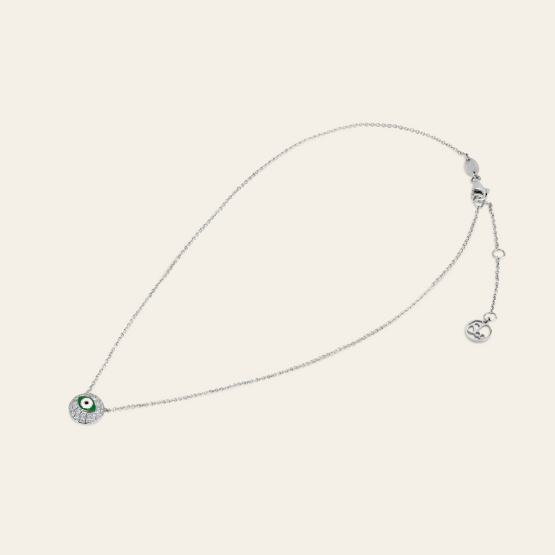 Evil Eye Diamond Necklace_White Gold_White Diamonds_3