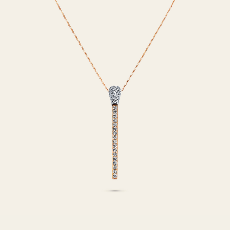Match Diamond Necklace_Rose Gold_White Diamonds_1