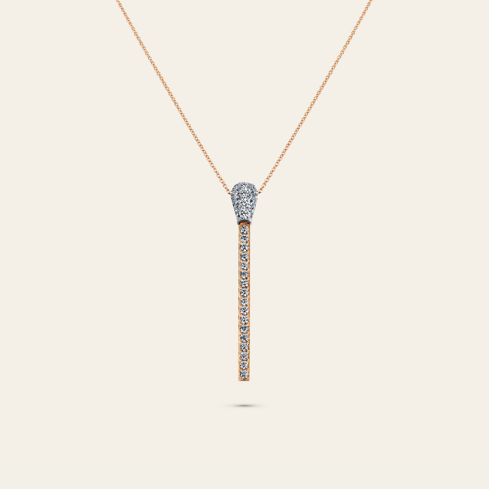 Match Diamond Necklace_Rose Gold_White Diamonds_1