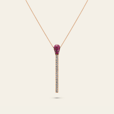 Match Ruby Diamond Necklace_Rose Gold_Rubies_White Diamonds_1