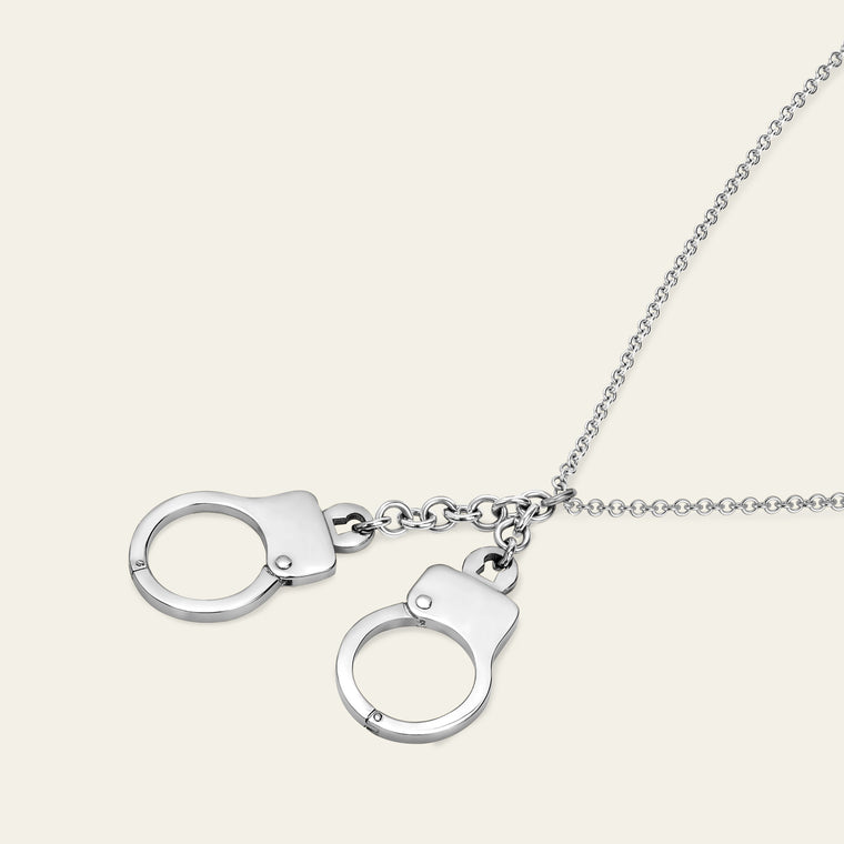 Love Lockdown Cuff Necklace_White Gold_2