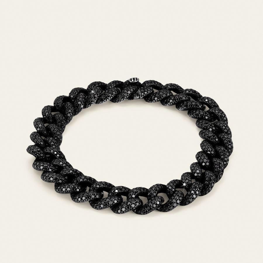 Cuban Link Bracelet_Black Gold_Black Diamonds_1