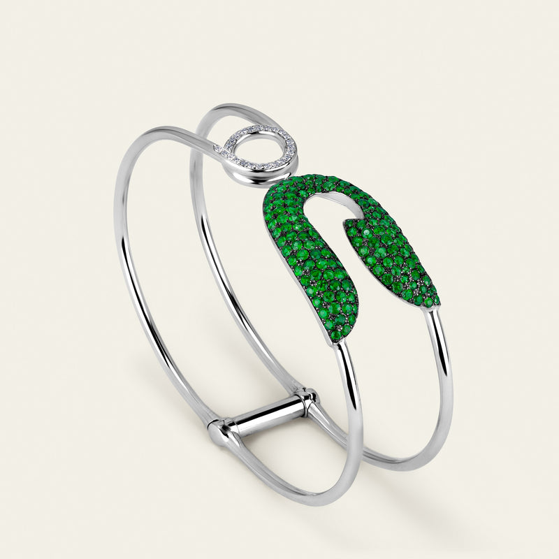 Securus Bangle_White Gold_Tsavorites_1